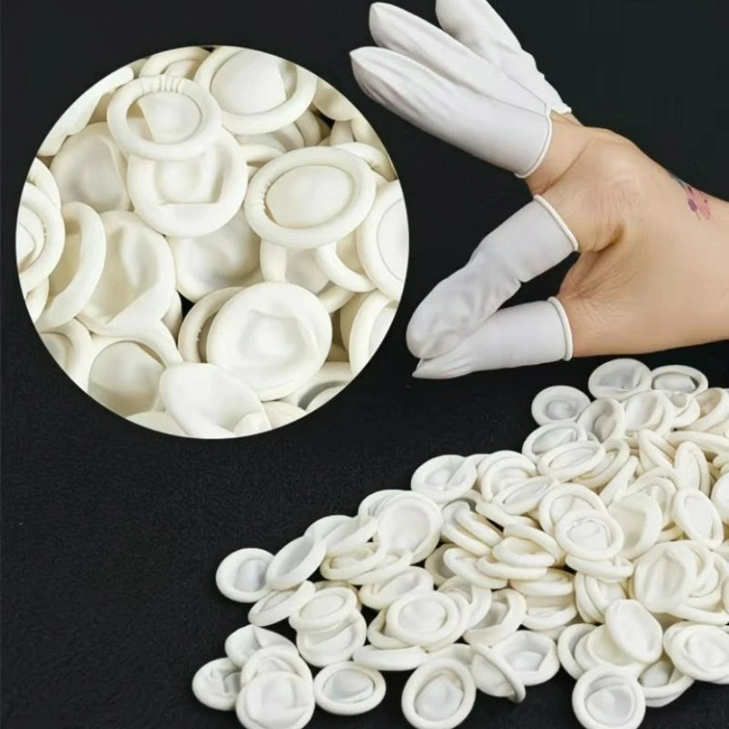 White Disposable Finger Cots Gloves Dust-proof Anti Slip Multi-purpose Durable Finger Cots Fingertip Cleaning Tools