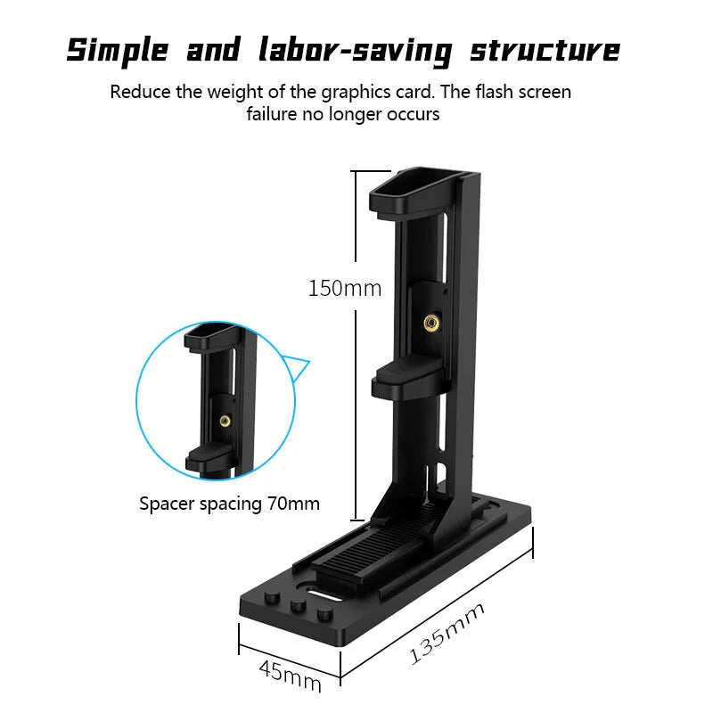 Power Train Computer Graphics Card Bracket Scalable GPU Support Lifting Jack Graphics Card Companion Black White