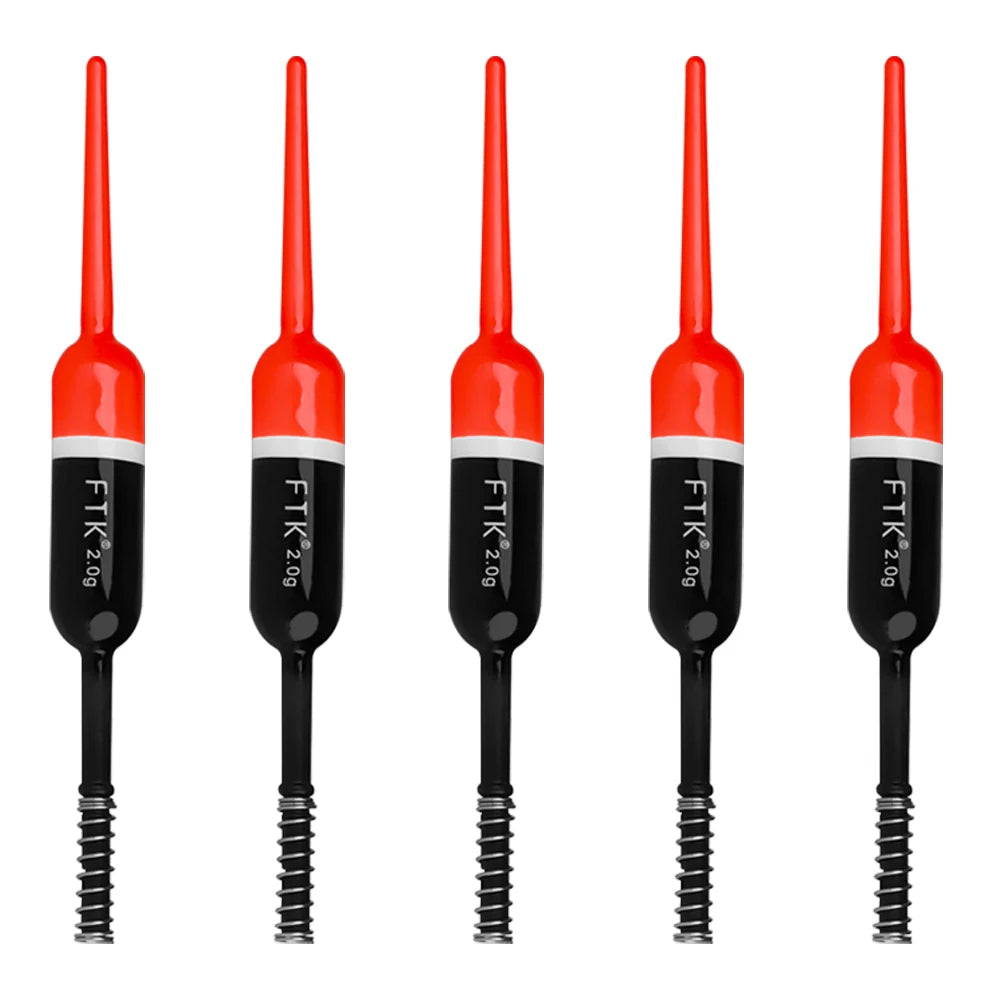 FTK 5pcs/pack Balsa Wood Fishing Floats Bobbers Spring Vertical Buoys Slip Bobber For Crappie Panfish Catfish Walleye Bass