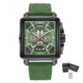 MEGIR Sport Watches for Men Waterproof Quartz Military Wristwatches Square Dial Male Chronograph Watch 24-hour Reloj Hombre 2233