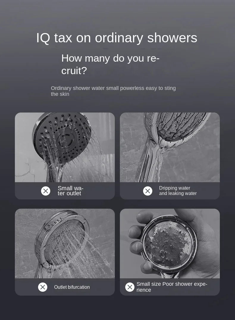 Home showerhead, powerful pressurized showerhead, portable large panel large output showerhead, handheld showerhead