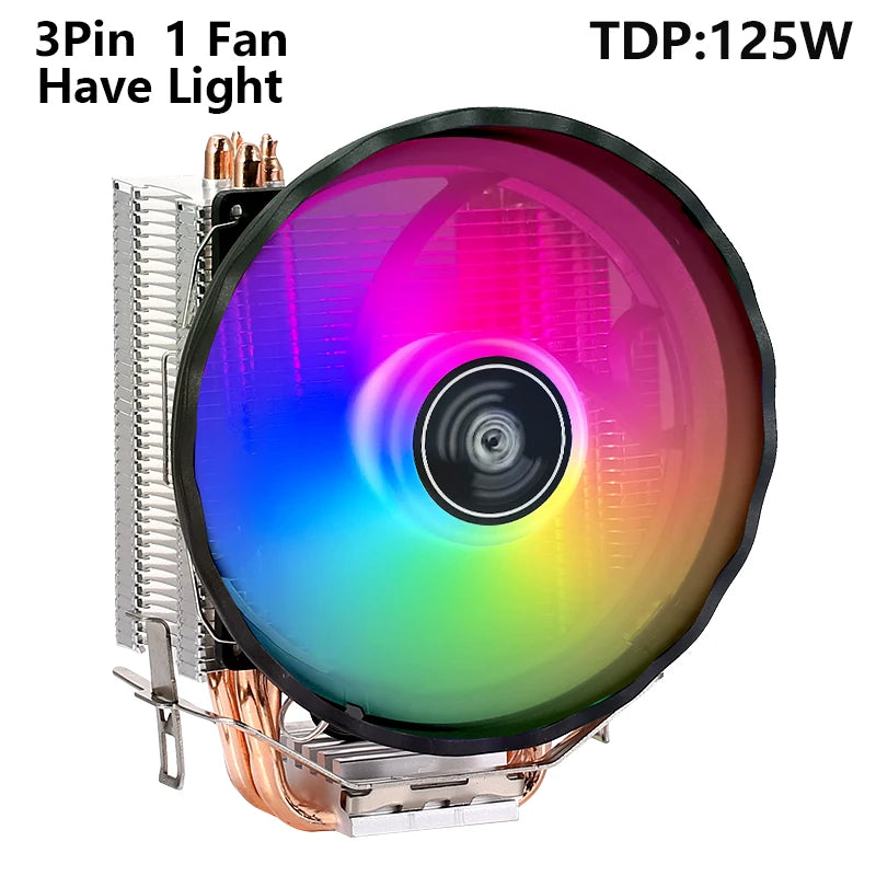 XUANFENG 120mm Fan CPU Cooler 2/4/6 Heat pipe 4pin/PWM Air-cooled Colorful lamp Compatible LGA1700 115x 1200 2011-3 x79 x99 AMD