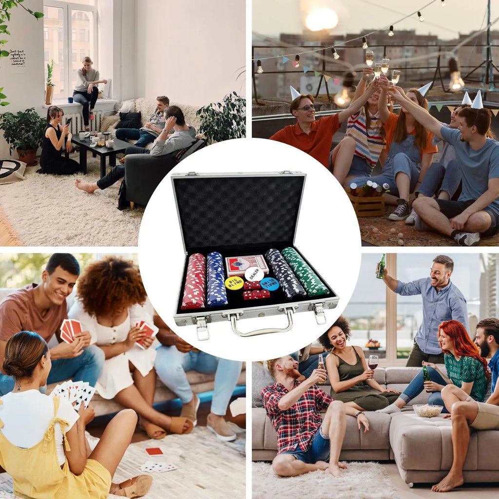 Poker Sets With Case Party Props No-Denomination Professional Poker Sets For Players Game Enthusiasts Collectors Event Planner