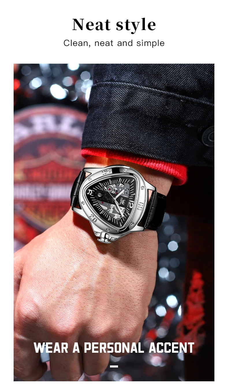 OPK 8168 Fashion Original Quartz Watch For Men Luxury Waterproof Luminous Leather Hand Clock Top Brand Business Man Watches 2024