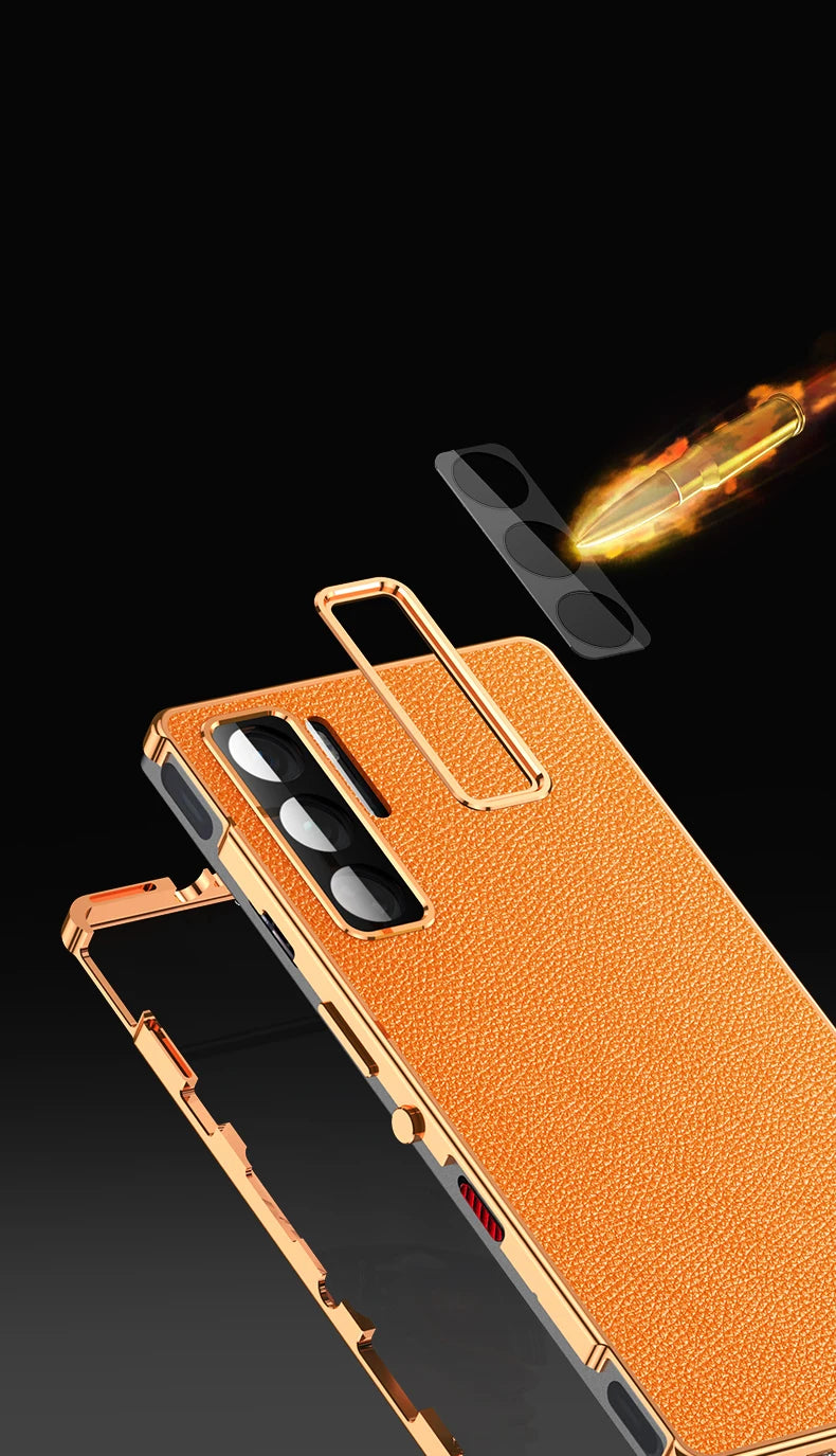 360°Full Protection Bumper Leather Phone Back Cover For ZTE Nubia Red Magic 9s 9 Pro Magic9 Pro+ Front Glass & Metal Frame Case