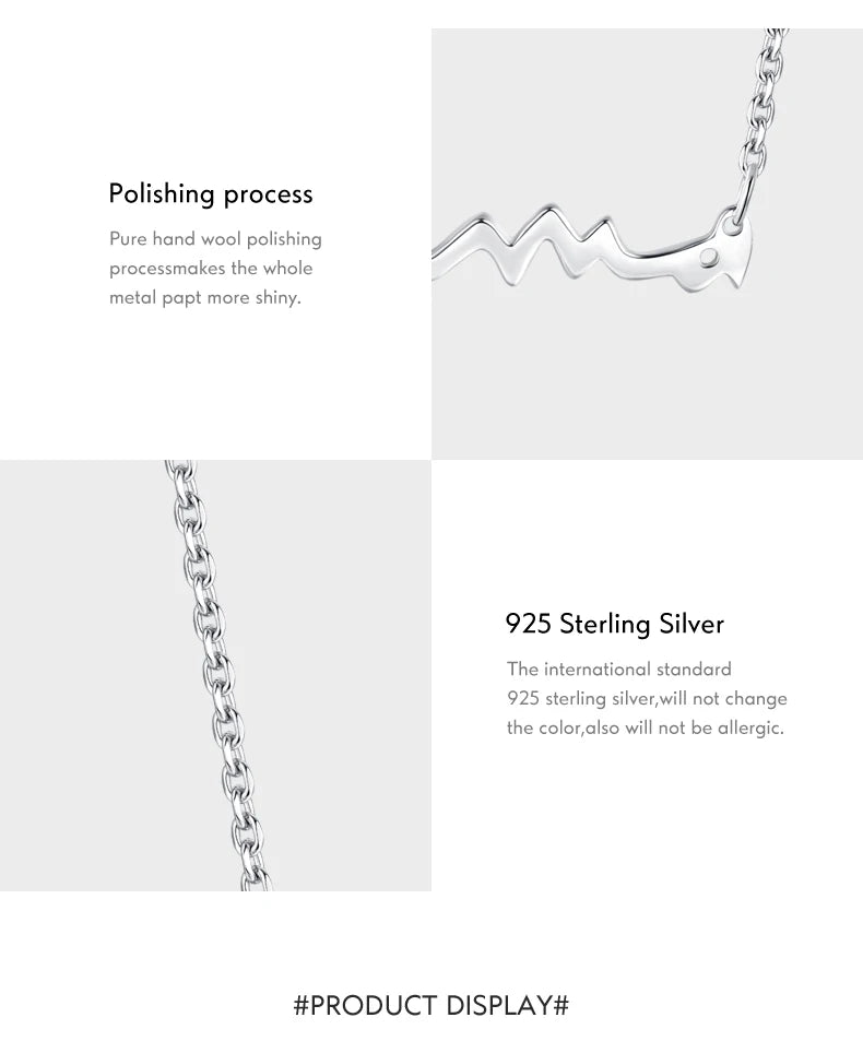 MODIAN Classic Design 925 Sterling Silver Letter Mama Pendant Necklace For Women Mom Mama Mother's Day birthday Christmas Gift