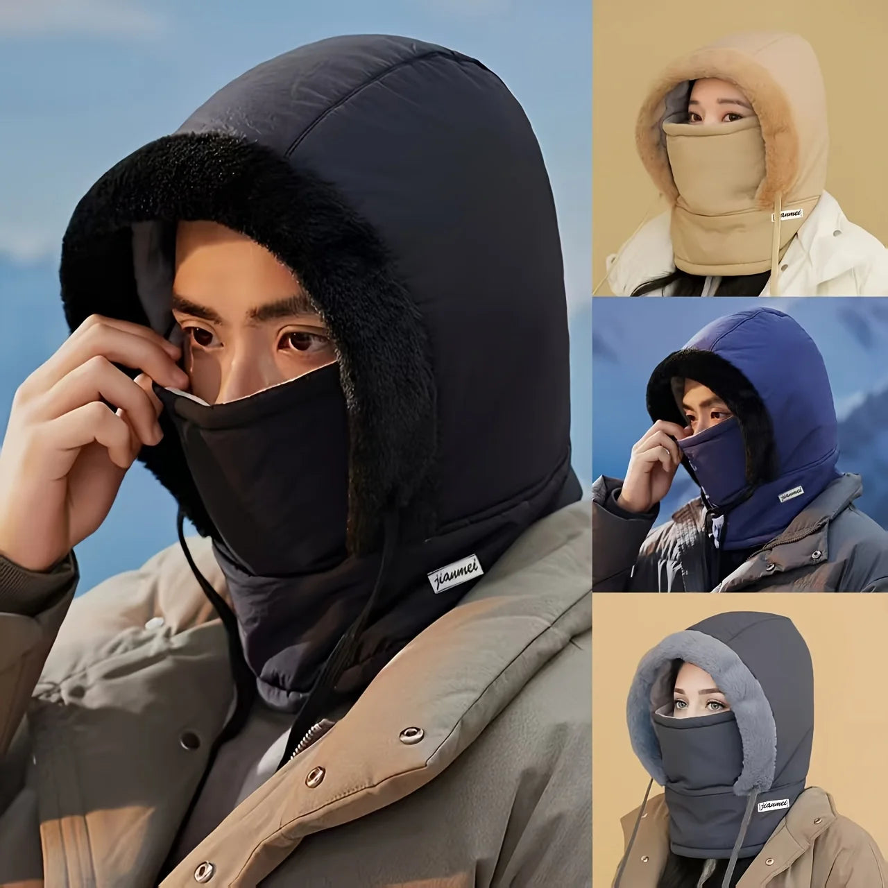 Winter Balaclava Face Mask Neck Gaiter Windproof Warm Ski Head Cover Cap Unisex Adjustable Multifunctional Thermal Cycling Mask