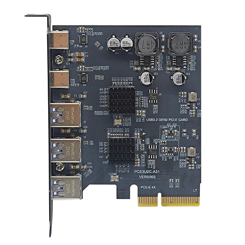 PCIE4X USB Expansion Card 10gbps 3USB A 2 USB C PCI Express X4 to USB3.2 Gen2 10Gbps Adapter PCI-E to USB 3.1 Type-C Expand HUB
