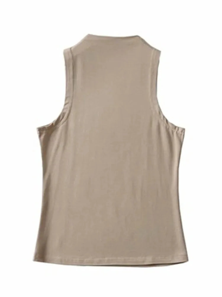 Summer NEW Arrival Women Solid Color Causal Sexy Croped-Top Sleeveless Tank Streetwear