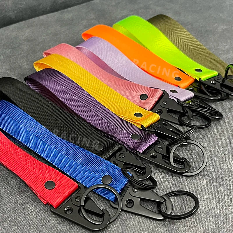 Fashion Solid Color Ribbon Keychain Lanyard Business Gift Key Chain Men Women Car Key Strap Waist Wallet KeyChains Keyrings