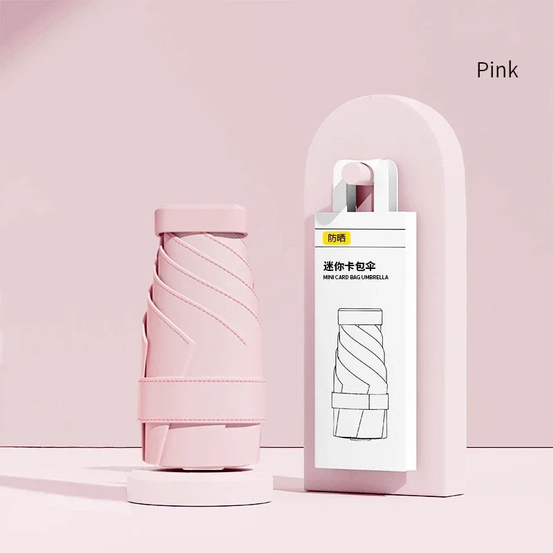 2026 Mini Sun Umbrella Pocket Rain Umbrella Vinyl Sunscreen / UV Protection Capsule Compact and Portable Rain and Rain Dual Use