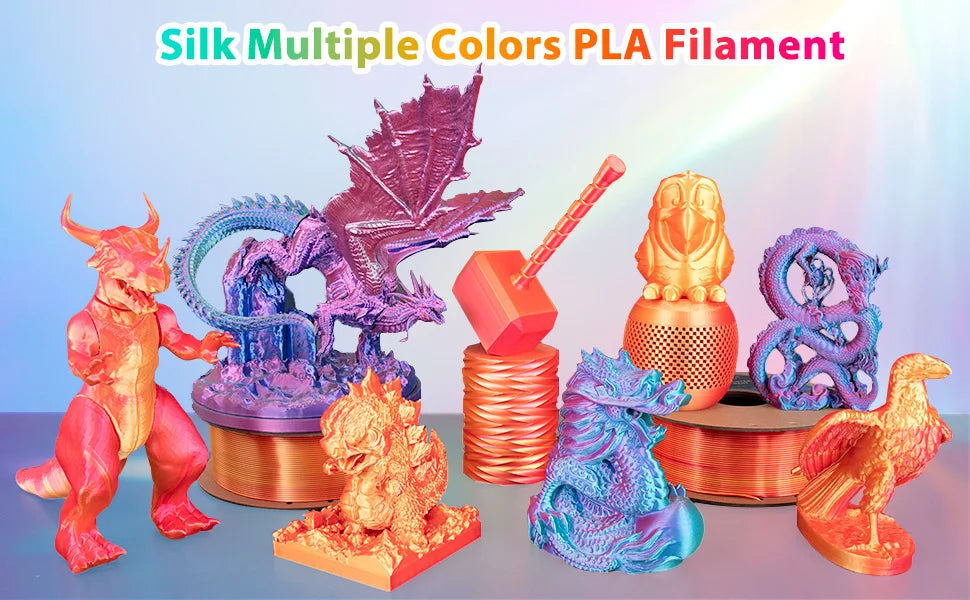 250g Silk PLA Filament 2 Color in 1 3D Printing Filament PLA 1.75mm PLA Silk 3D Printer Filament Fit Most FDM Printers