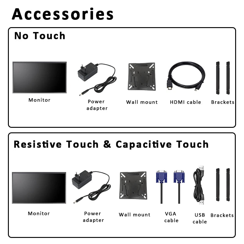 Zhixianda 18.5 Inch LCD  IPS Industrial Panel 16:9 1920*1080 Capacitive Touch Screen Open Frame Monitor For Automation Equipment