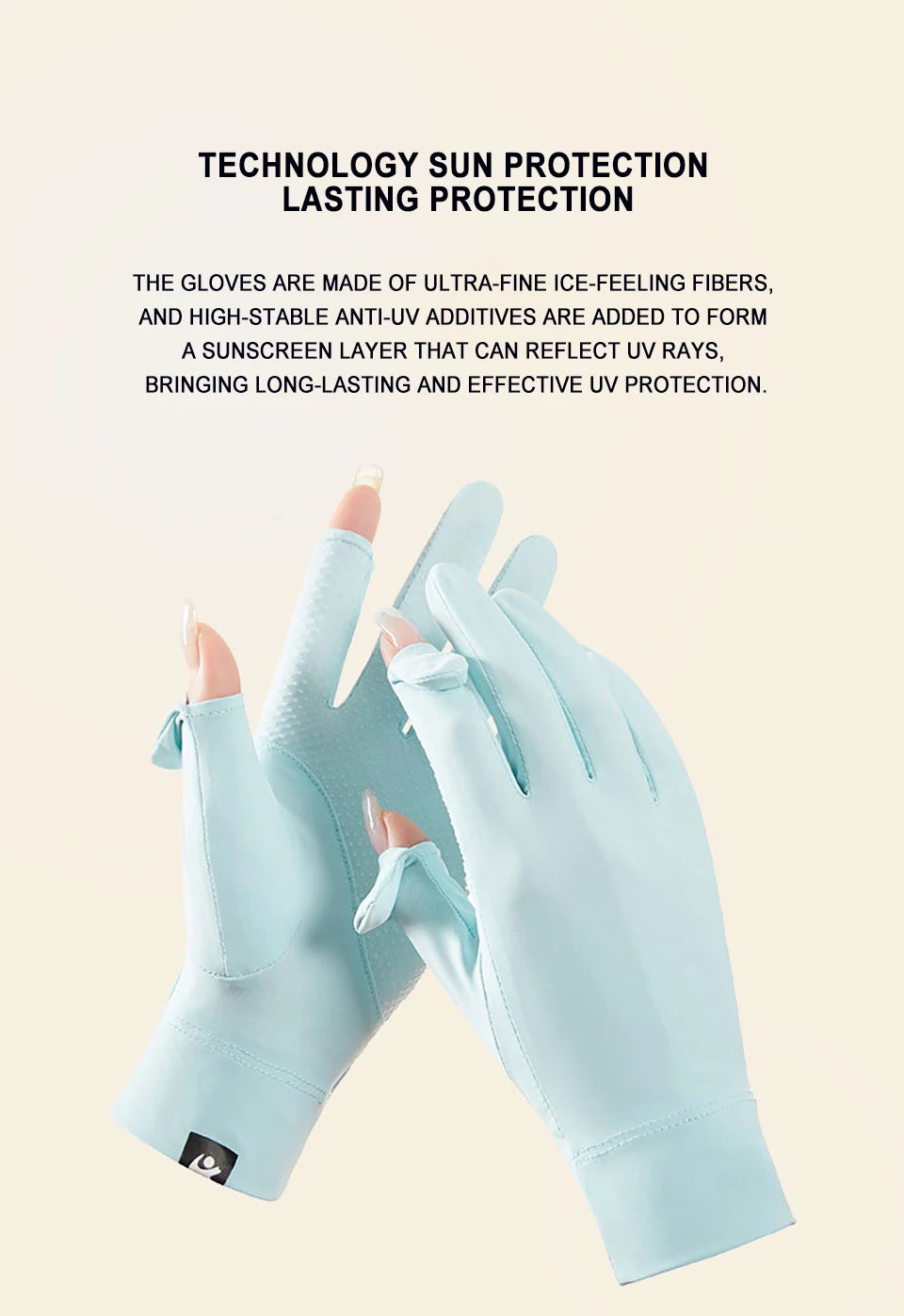 KoKossi Summer Sunscreen Gloves Breathable Anti UV Touch Screen Ice Silk Finger Flipping Gloves Riding Driving Gloves Woman