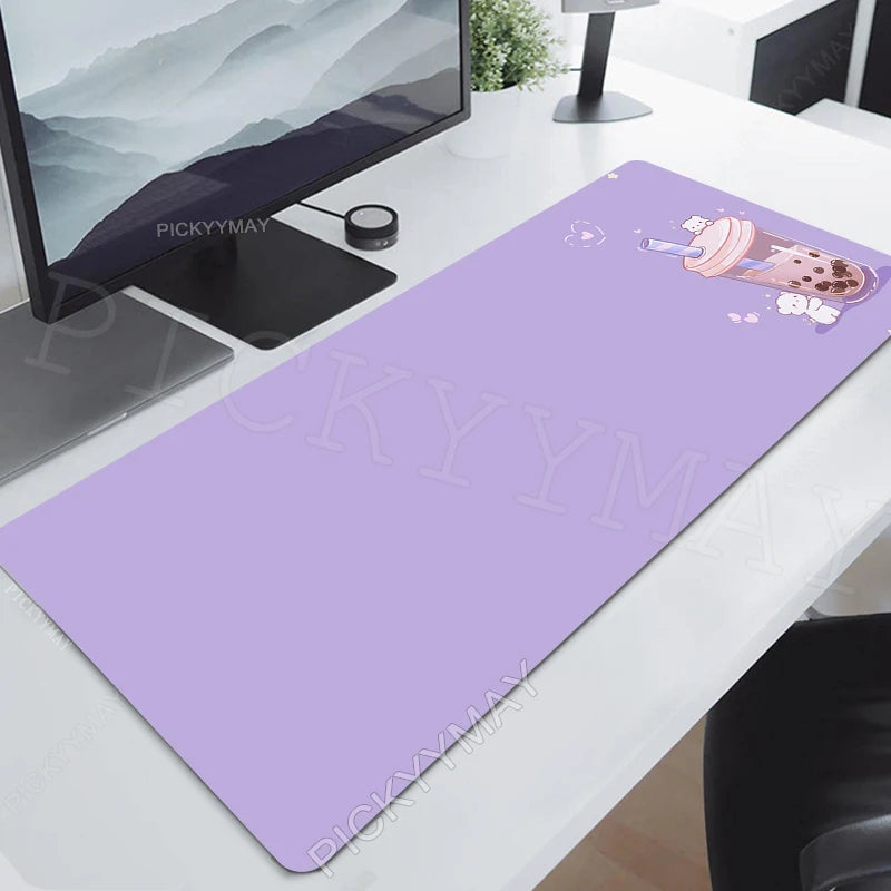 Strawberry Milktea Mousepads Cute Table Mats Gamer Mousepad Large Mouse Mat Desk Pads Keyboard Mats Gaming Mouse Pad Pink