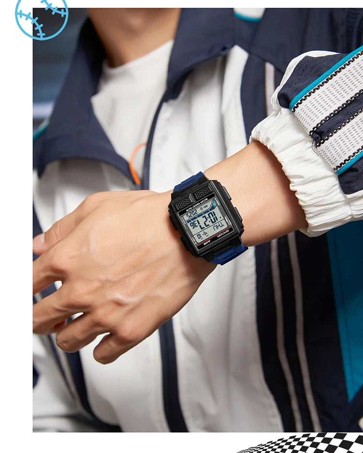 SANDA 2212 Fashion Electronic Watch Alarm Clock Luminous Calendar Water Resistant Shockproof Sports Digital Watches for Man