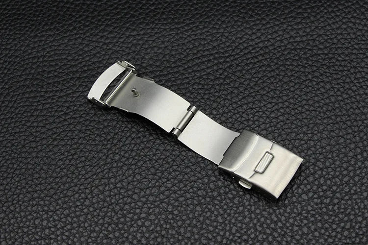 16mm 18mm 20mm 22mm Stainless Steel Watchband Clasp Folding Buckle Double Press Silver Black Gold Watch Repair Accessories