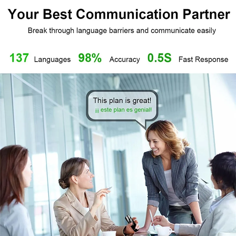 FULL-T10 Language Translator Device Real-Time 2-Way Translation With 130+ Languages Translaer For Traveling Learning Business