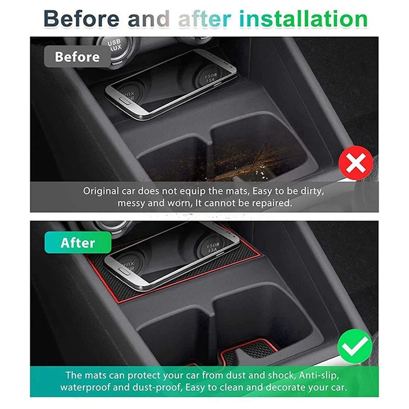 Car Door Slot Mats Console Cup Holder Coaster For Car Non Slip For Suzuki Swift 2017-2021 Accessories