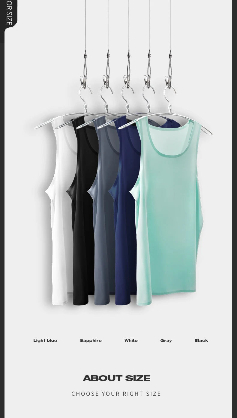 Waistcoat men ice silk seamless wear undershirt men sleeveless underwear pure white sports hurdles summer thin base shirt