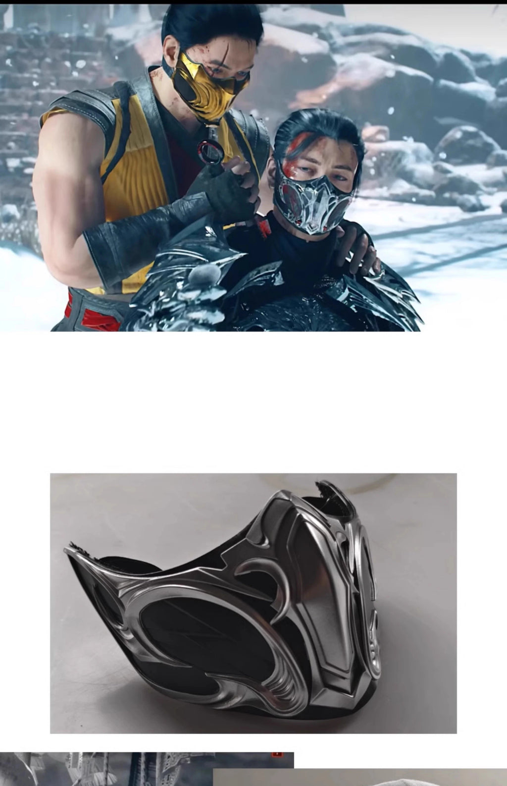 Anime Game Mortal Kombat Sub-Zero Cosplay Mask Adult Men FRP Face Mask Props Halloween Carnival Role play Mask Acceseories