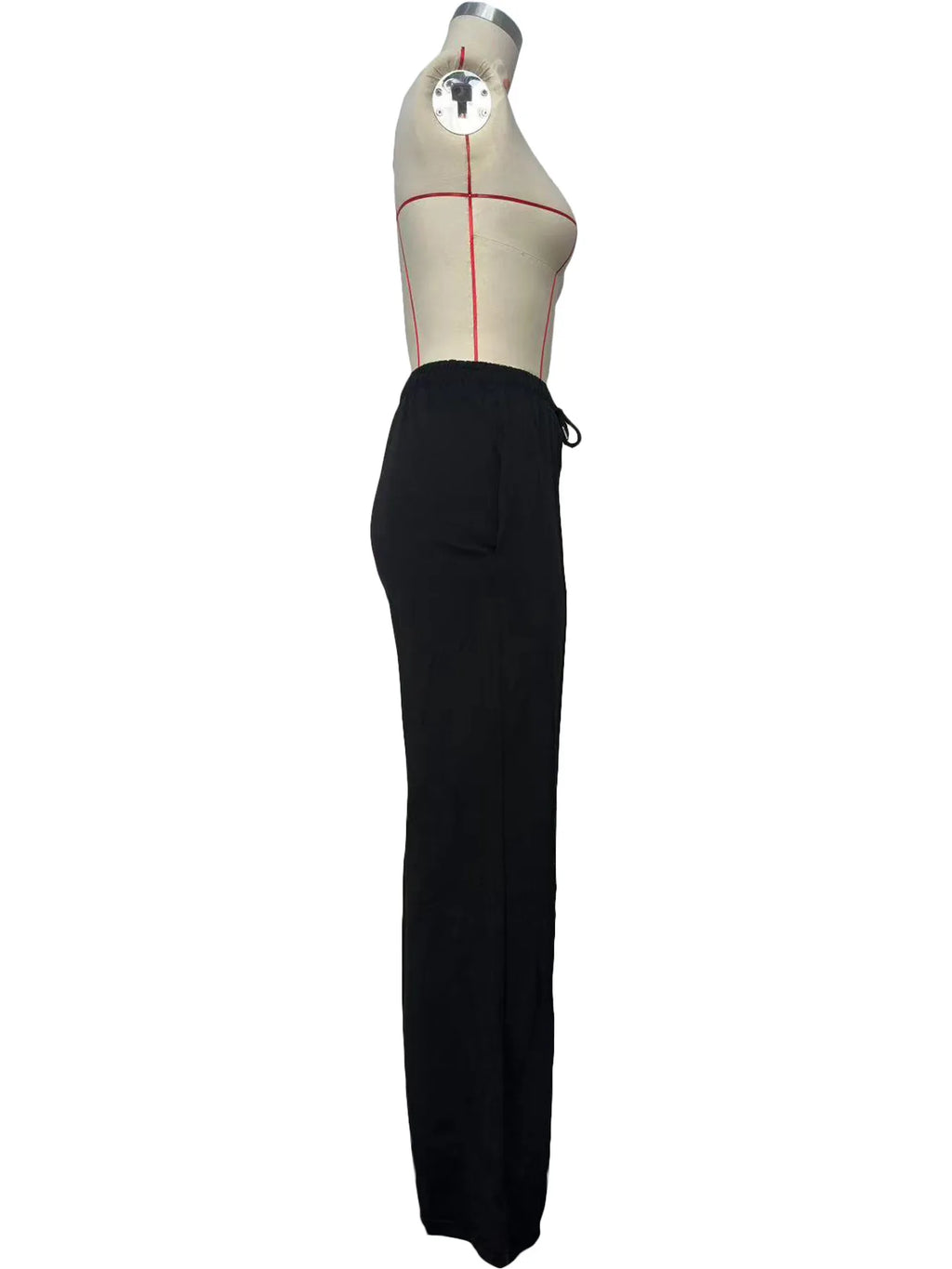 Women Pants Lace Up Ankle Length Loose Pants High Waist Zipper Capris Tracksuit Elegant Party Y2k Mom Pockets Streetwear Casual