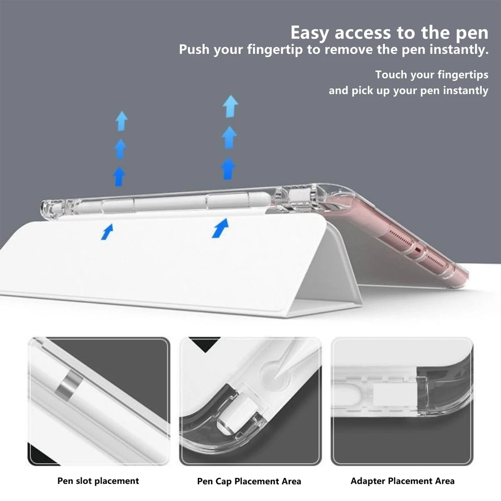 Protective Cover with Pen Slot for Ipad Mini 6 Case IPad 9.7 10.2 9th 8th 7th 6th 5th IPad 10th Generation Air 2/3 10.5 Funda