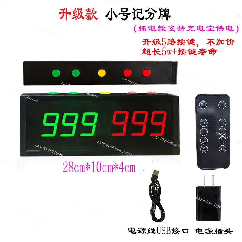 Basketball Game Electronic  Led Flip Scoreboard Scoreboard Timer Football Table Tennis Billiards Score