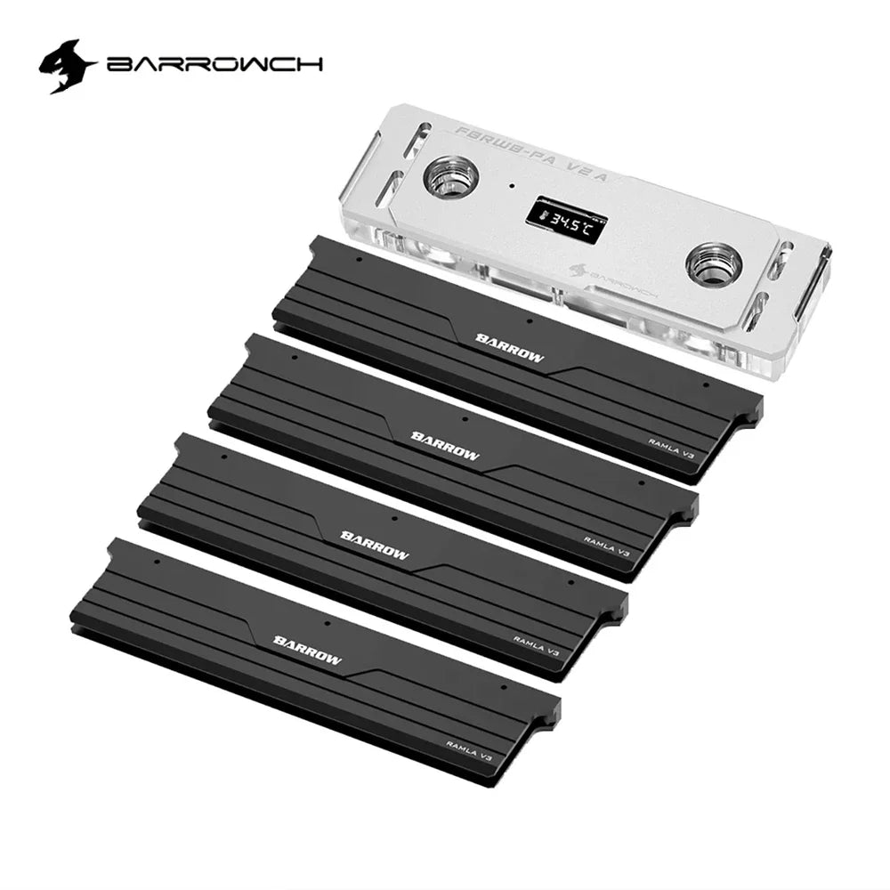 Barrowch DDR5/DDR4 Water cooler memory block memory water cooling block With TFT Digital Display 5v ARGB 3pin Lighting