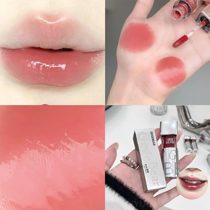 Mirror Water Lip Gloss Black Ice Cube Tube Moisturizing Long Lasting Liquid Lipstick Lipgloss Plump Up Lips Makeup Cosmetics
