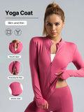 Jackets Women Coat Moisture Wicking Fitness Jackets Yoga Coat Women Shacket Stretchy Running Wear Slim Fit Sports Outerwear