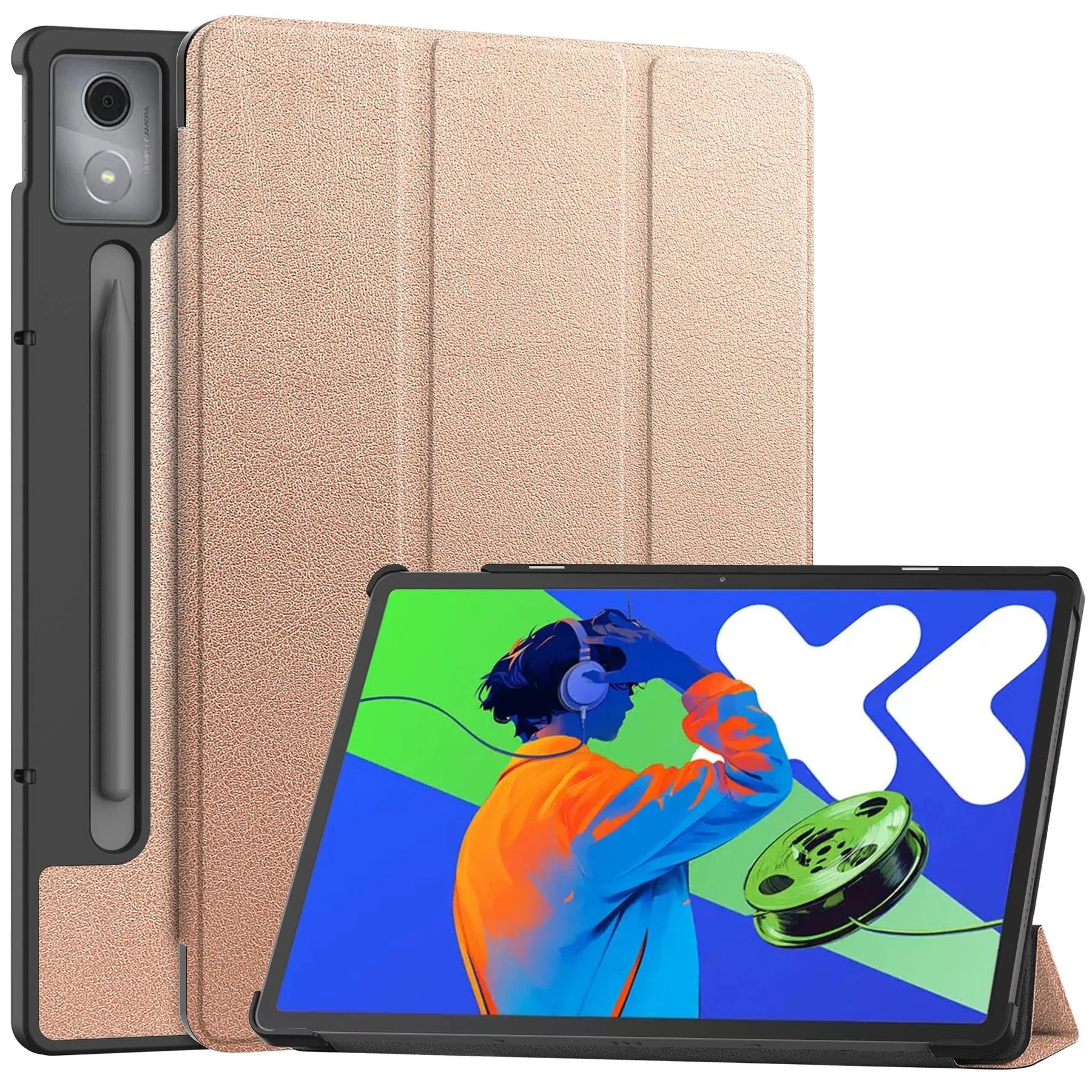 For Lenovo Xiaoxin Pad Pro 12.7 2025 Case Tri-Folding PU Leather Stand Tablet Cover for Xiaoxin Pad Pro 12.7 Inch 2025 TB-375FC