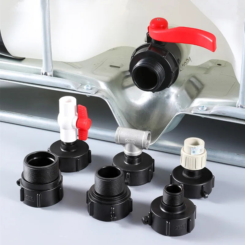 IBC Tank Adapter 60mm to 1/2'' 3/4'' 1'' 2'' Fine Thread Water Pipe Connector High Quality BSP Male Reducing Fittings 1Pcs