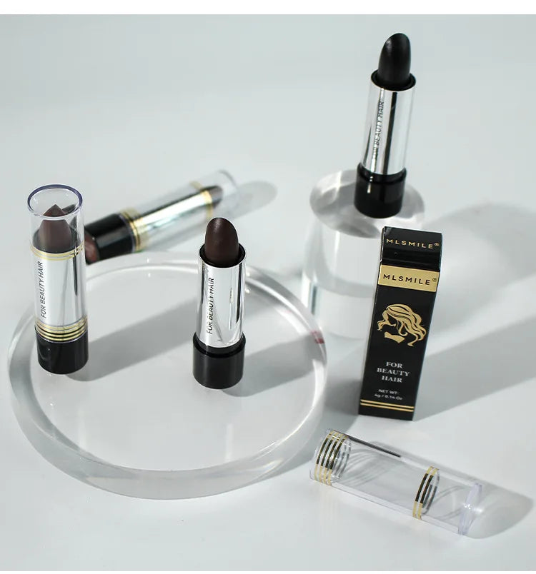 Black Brown Disposable Temporary Hair Dye Pen Lipstick Style White Hair Coverage Hair Coloring Dyeing Chalk Quick Hair Color Dye