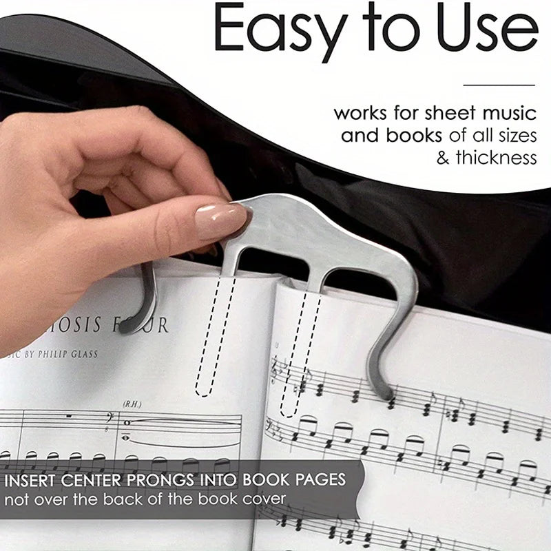 1pc Large Music Book Clip - Effortlessly Holds and Displays Sheet Music for Easy Reading, Perfect for Piano, Guitar, and So On