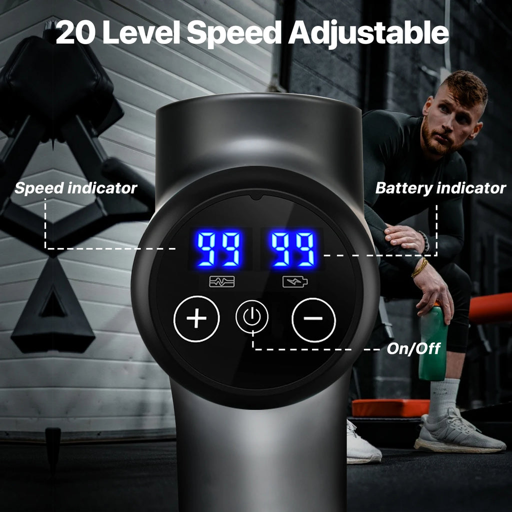 Massage  gun，Deep Tissue Massager Gun ，Percussion Massager for Pain Relief with 8 Massage Heads &99 Speeds