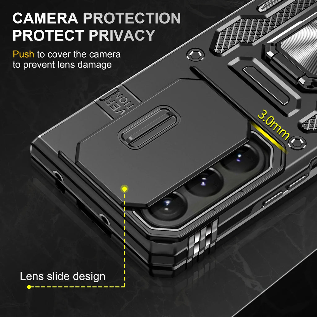 Case For Samsung Galaxy Z Fold 7 5G Z Fold 6 Military Grade Shockproof Heavy Duty Protective Armor Magnetic Kickstand Ring Cover