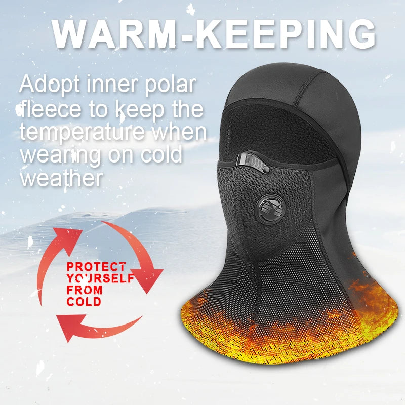 X-TIGER Winter Cycling Mask Thermal Fleece Windproof Cycling Face Mask Keep Warm Balaclava Skiing Mask Headwear