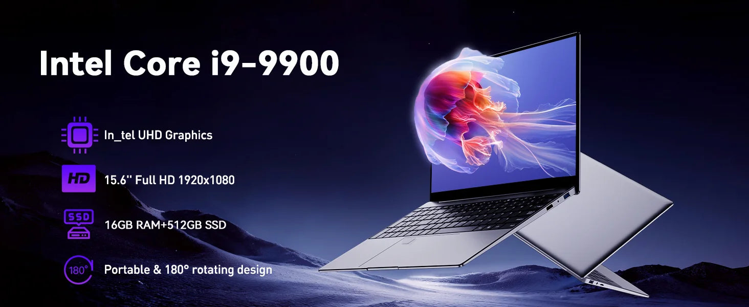 New Arrival 15.6 Inch Intel Core i9-9900 Backlight Keyboard Laptops Fingerprint Unlock 16GB 1TB SSD Gamer Computer Notebook PC