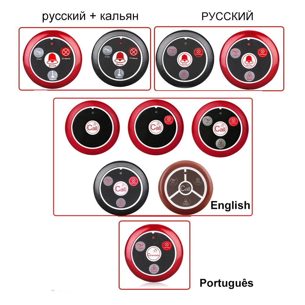 RETEKESS T117 10Pcs Call Button Restaurant Pager Wireless Waiter Transmitter 433MHz For Hookah Bar Cafe Customer Service
