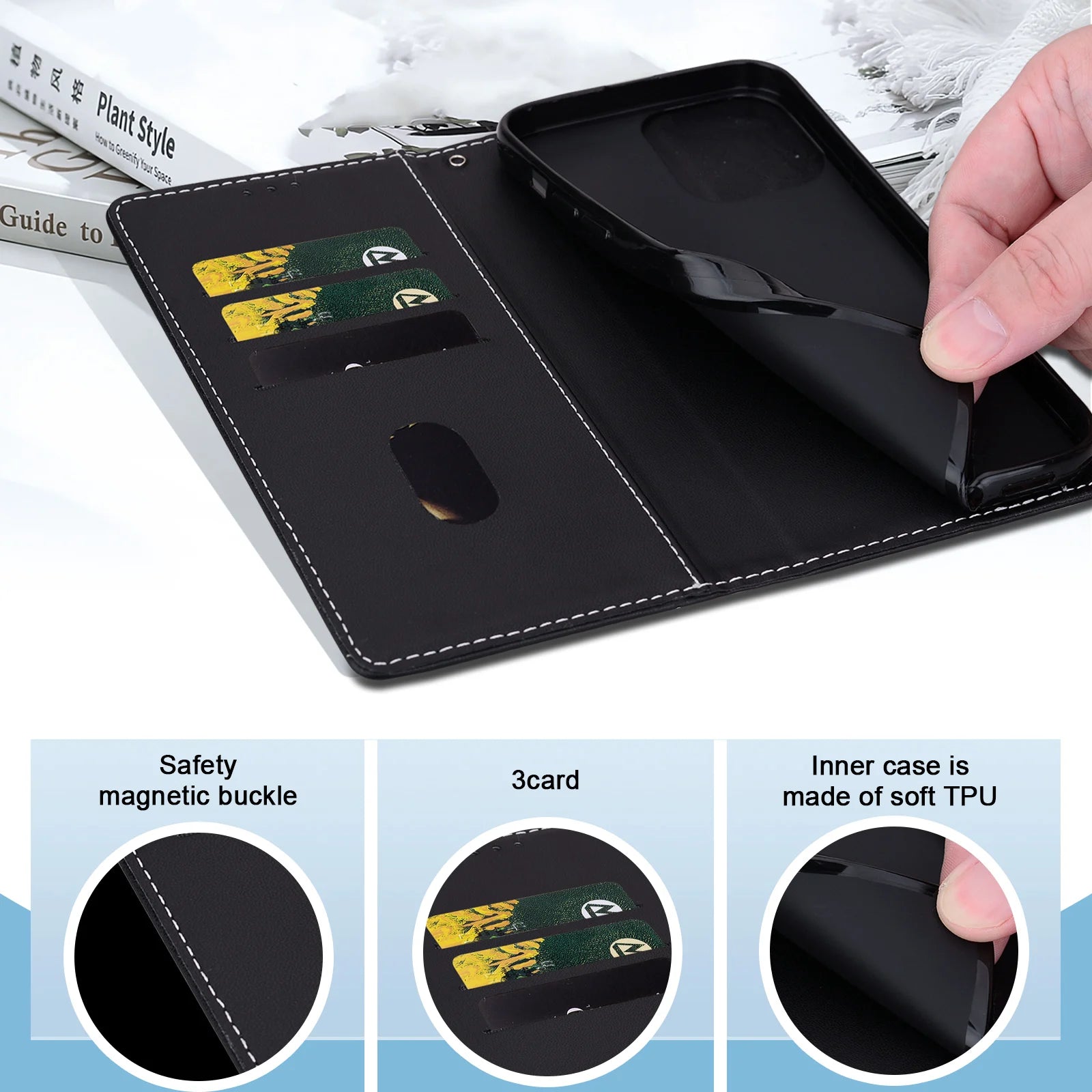 Magnetic Flip Leather Cover Wallet Case For Motorola Moto E15 E14 E13 E20 E30 E40 E22 E22i E32 E32s 4G/5G