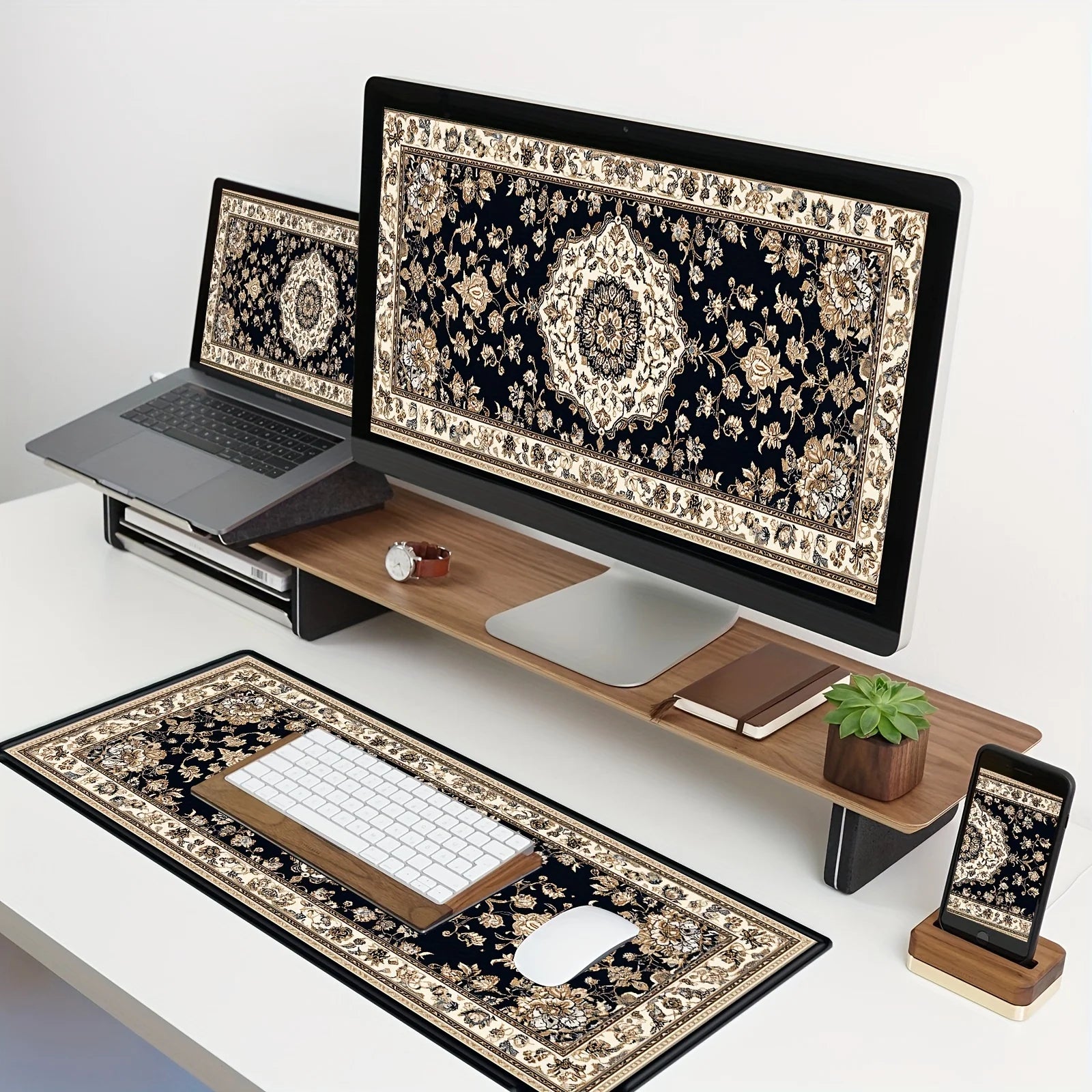 XXL Black Persian mouse pad long table mat floor mat carpet Game Work home desktop accessories Game player office quickly shipp