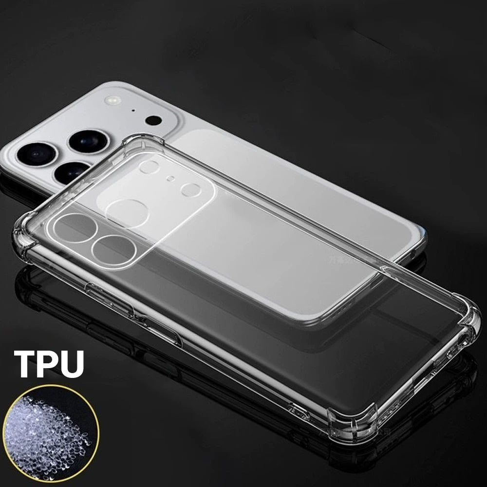 Clear Phone Case for iPhone 17/17 Air/17 Pro/17 ProMax Shockproof  Airbags Corner Anti Fall Bumper Protector Transparent Cover