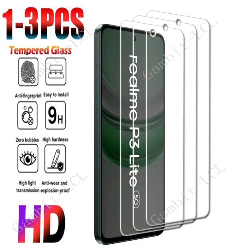1-3PCS 9H HD Tempered Glass For Realme P3 Lite 4G ON RealmeP3Lite RealmeP3 P3Lite 5G Screen Protector Cover Film