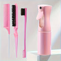 4-Piece Hair Styling Comb Set - Includes Rat Tail  Edge Brush & Smooth Black Brush Barber Styling Tools for All Hair Types