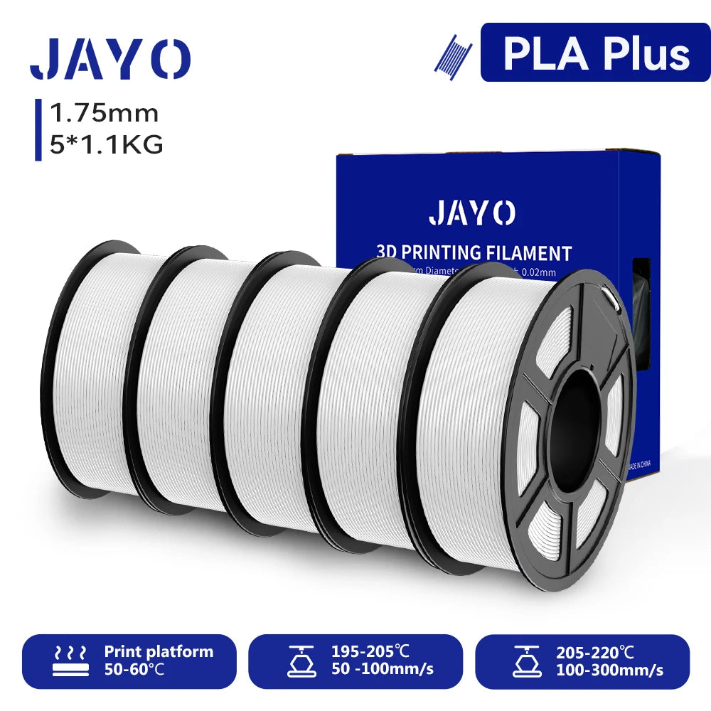 JAYO 3D PETG/PLA/PLA PLUS Printer Filament 1.75mm 5.5KG 100% No Bubble non-toxic 3D Printing Materials for 3D Printer&3D Pen