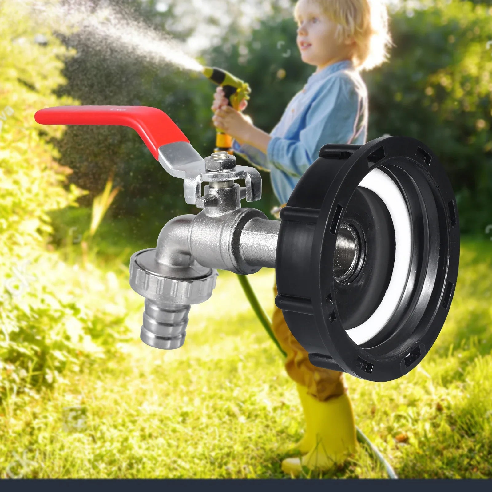 IBC Tank Tap Adapter Filter S60 Thread To 15-16mm Garden Hose Connector Faucet Alloy Ball Valve 1000 Liter Rain Barrel Fitting