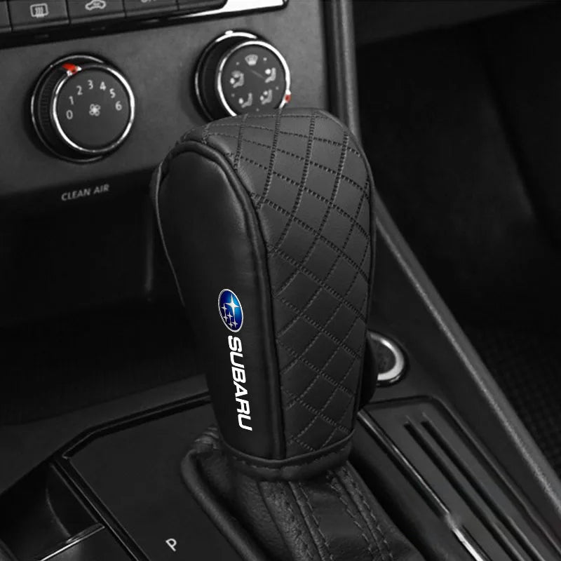 Car Shift Handle Cover Leather Shift Knob Decor Protective For Subaru Impreza Forester Outback Legacy Crosstrek XV Leone WRX BRZ