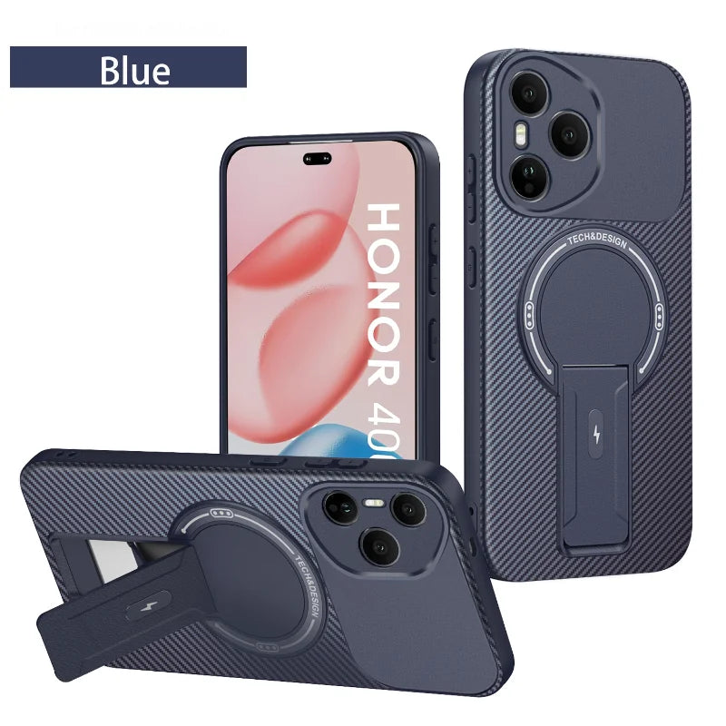 For Magsafe Wireless Charging Hidden Bracket Shockproof Phone Case For Honor 400 Pro X9C X6C X60 Pro Magic 7 Lite Back Cover