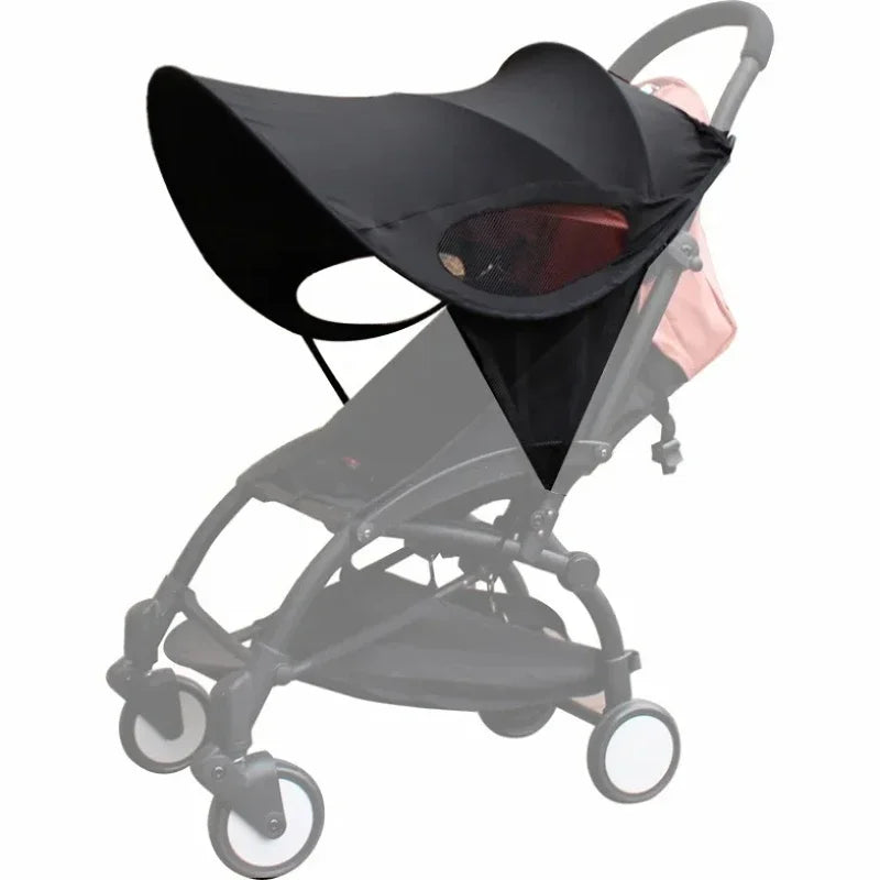 Stroller Sun Shade Baby Windproof Umbrella Sunscreen Cover Universal Awning Sun Visor Canopy Cover Black Stroller Accessories